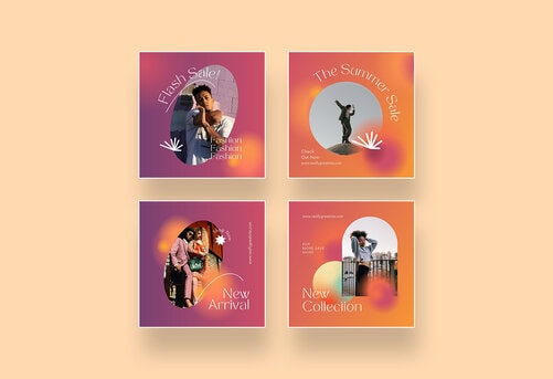 Twilight Gradient Fashion Sale Instagram Canva Template