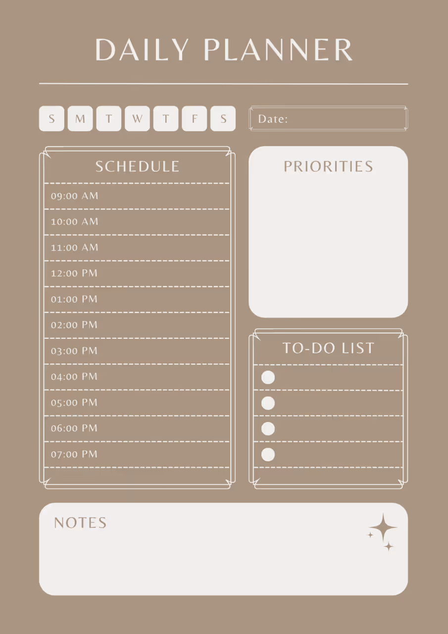 Daily Planner Canva Template