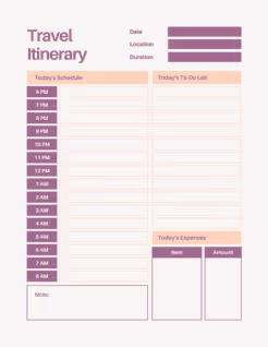 Travel Daily Planner
