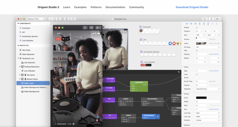 Origami, a UI/UX design tool from Facebook