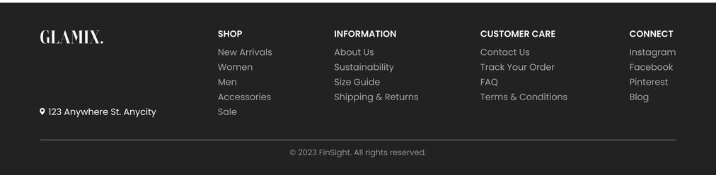 Footer in the Website Homepage