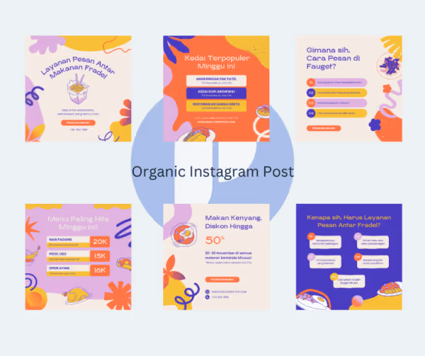 Organic Instagram Post Templates for Food Delivery Service