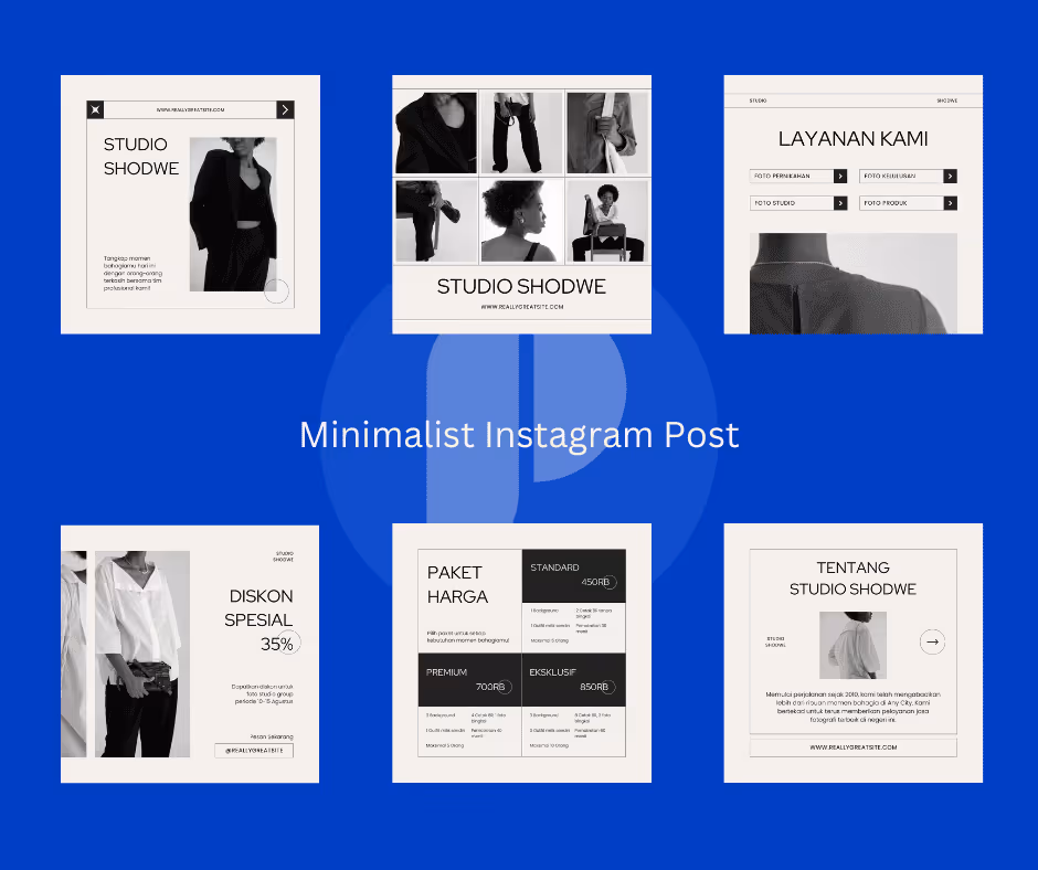 Minimalist Instagram Post Templates for Photography or Fashion Businesses