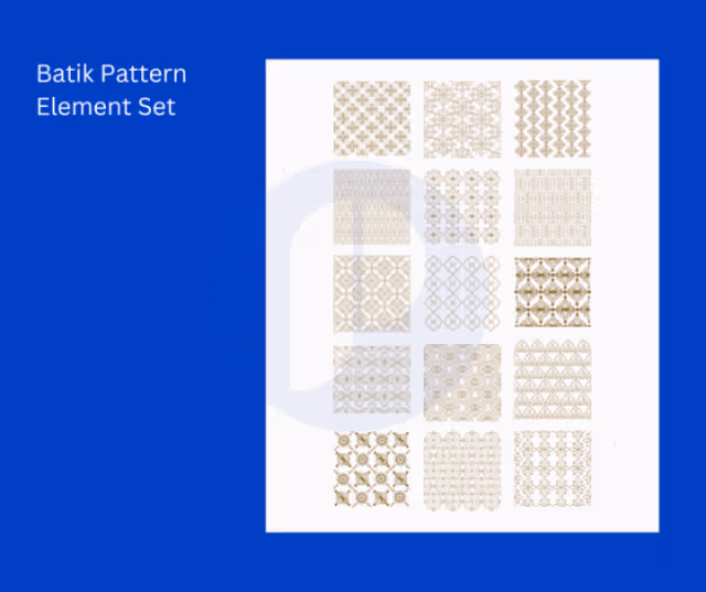 Traditional Touch in a Design, Batik Pattern Element Set