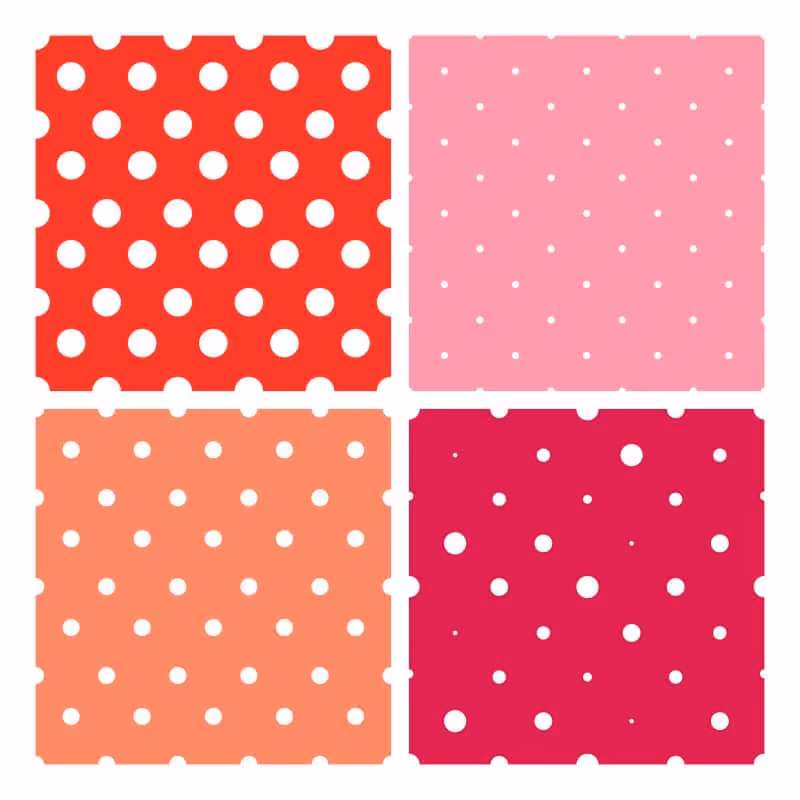 Bring a retro and vintage vibe to your design with polka dot patterns