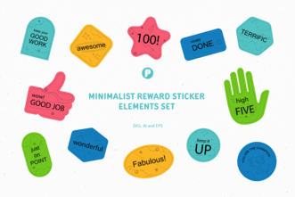 sticker, reward, appreciation, rewarding words, praise, compliment, encouragement, sticker design, reward stamp, minimalist, simple, blue, yellow, red, green, turquoise, svg, eps, ai, design element, illustration