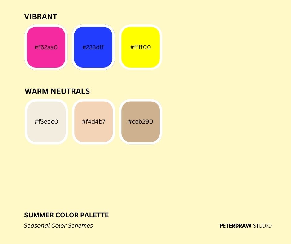 Summer Color Palette - Vibrant and Warm Neutrals