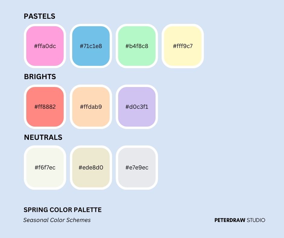 Spring Color Palette - Pastels, Brights & Neutrals