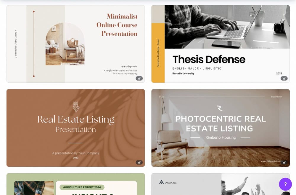 Presentation templates for business, school or other needs