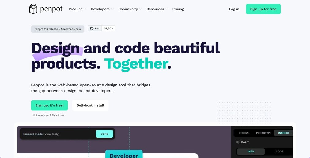 Penpot is one of recommended no-code tools for UI/UX design that relatively new