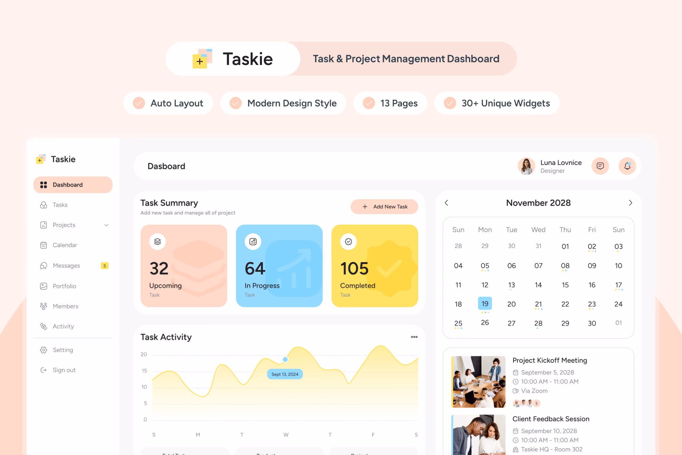 Taskie – Task & Project Management Dashboard