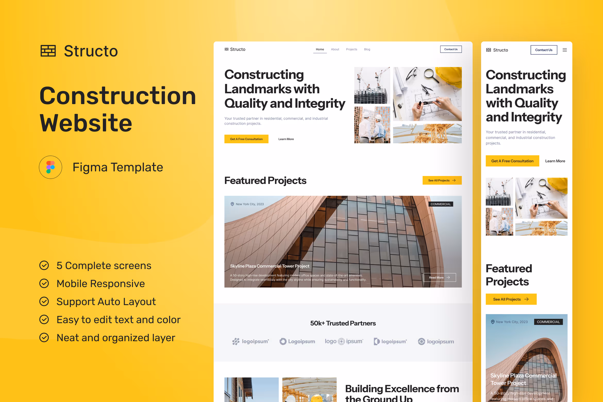 Structo – Construction Website Figma UI 