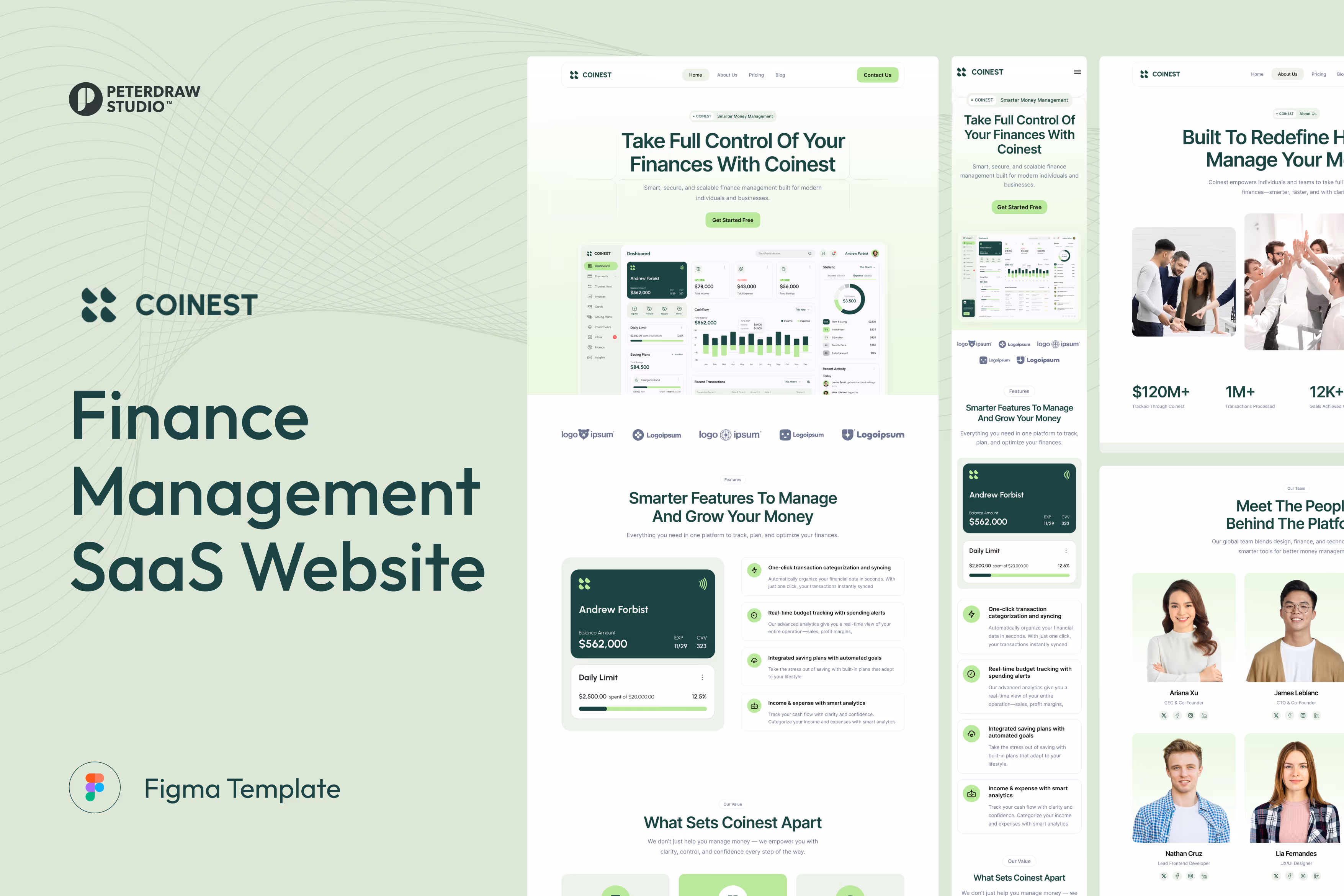 Coinest – Finance Management SaaS Website 