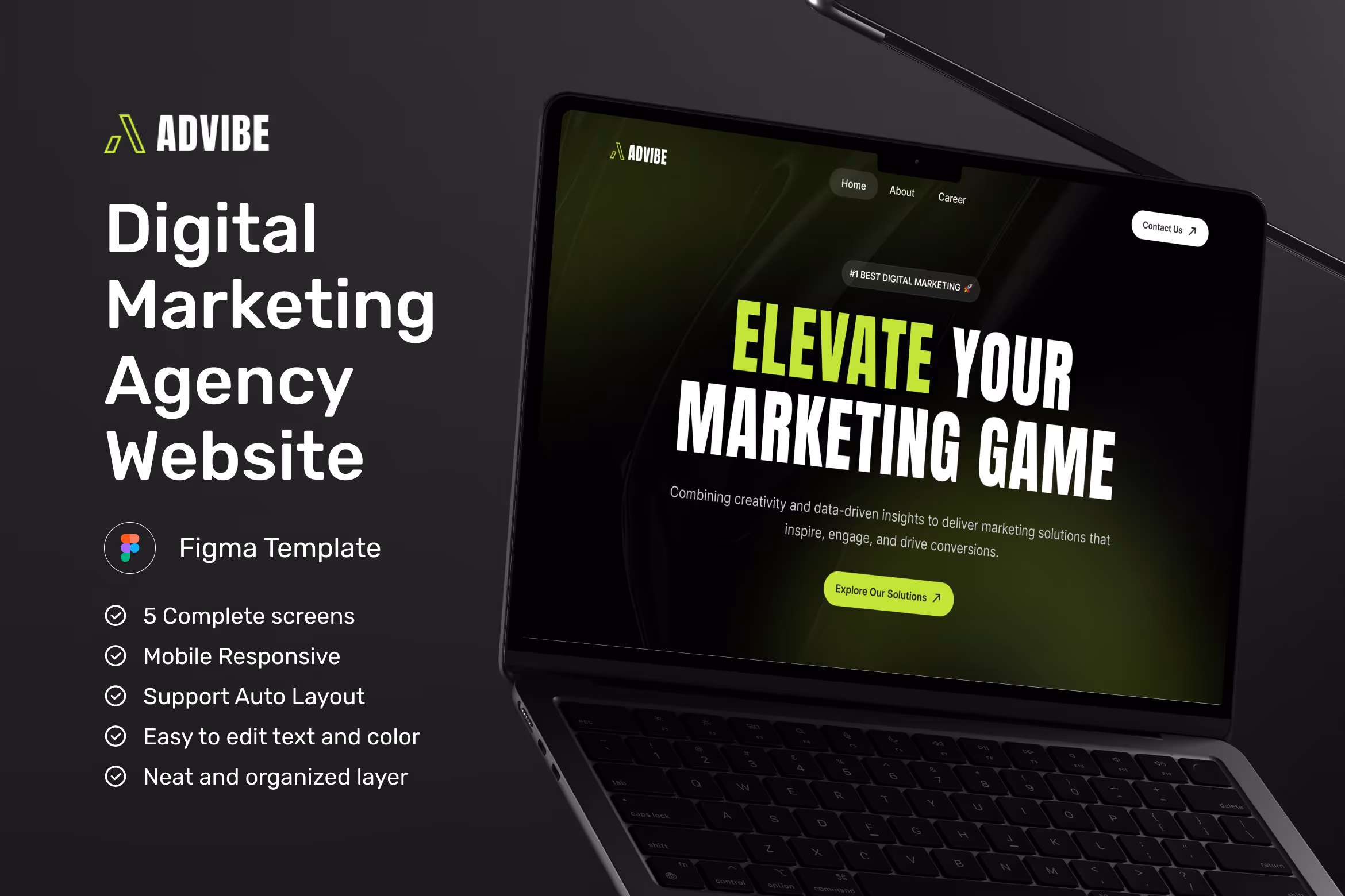 AdVibe – Digital Marketing Agency Website UI 