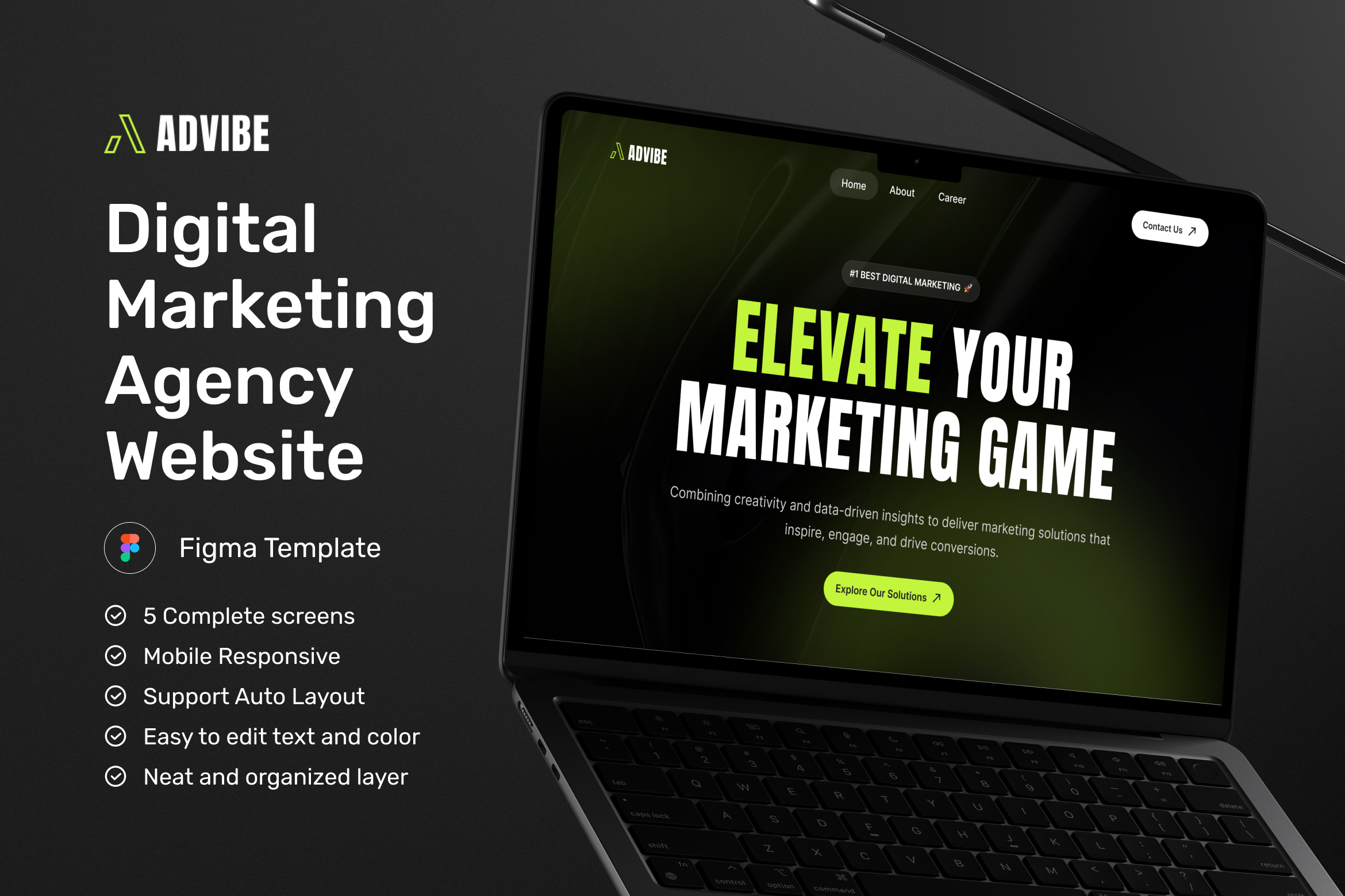 AdVibe – Digital Marketing Agency Website UI 