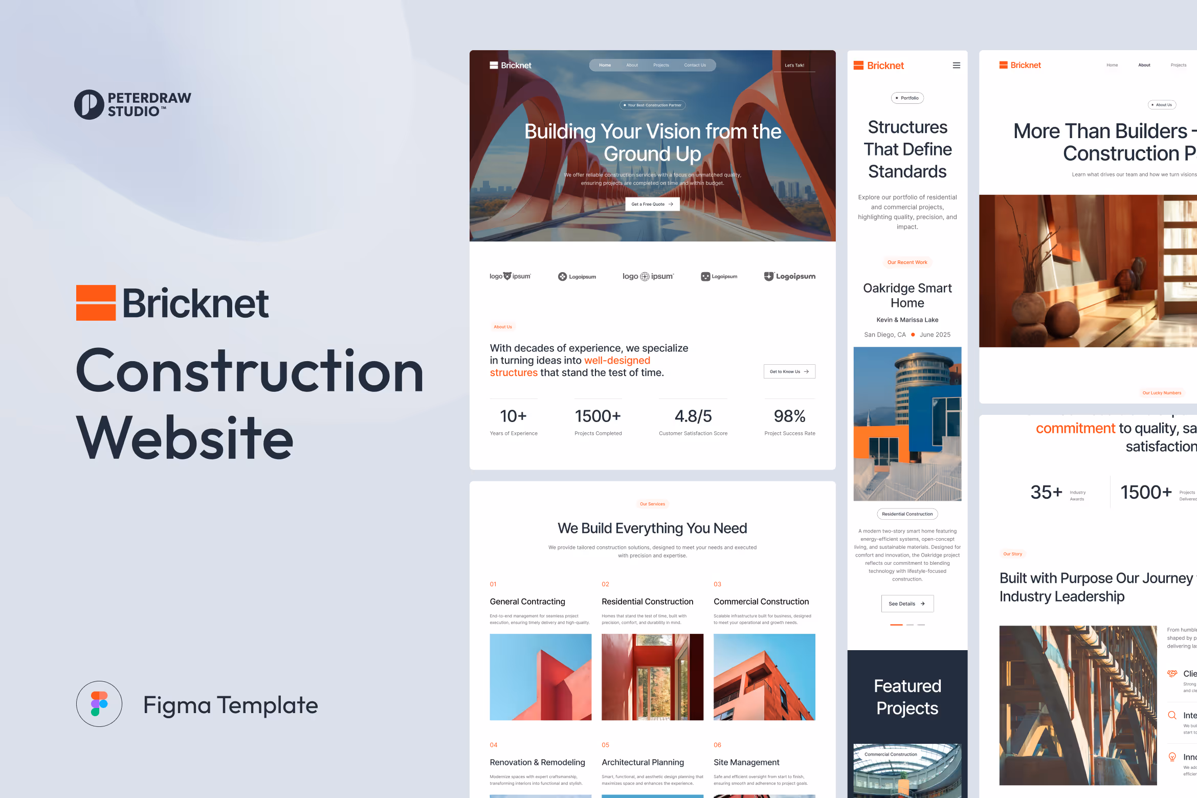 Bricknet – Construction Website UI Figma 