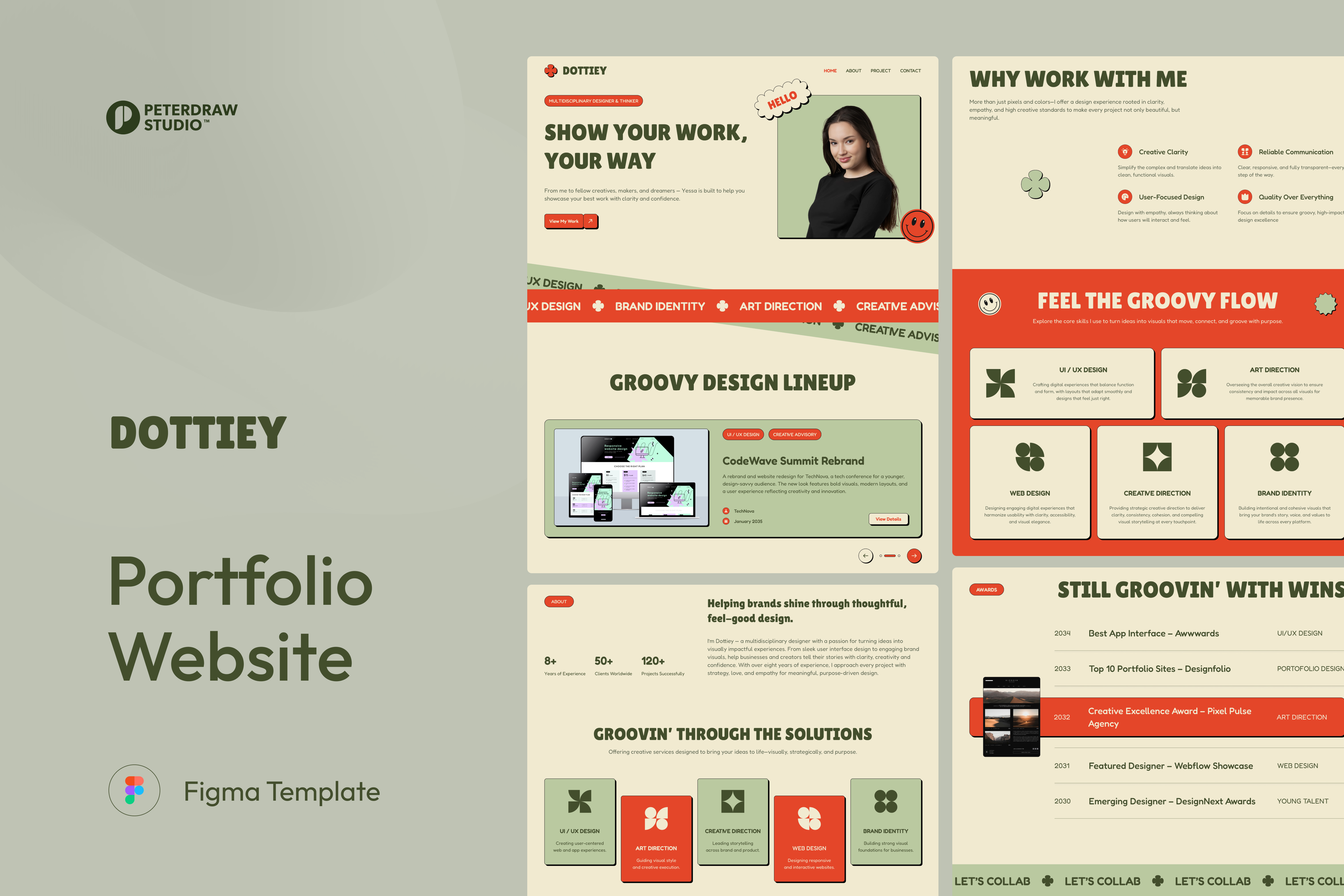 Dottiey – Portfolio Website UI Figma Template