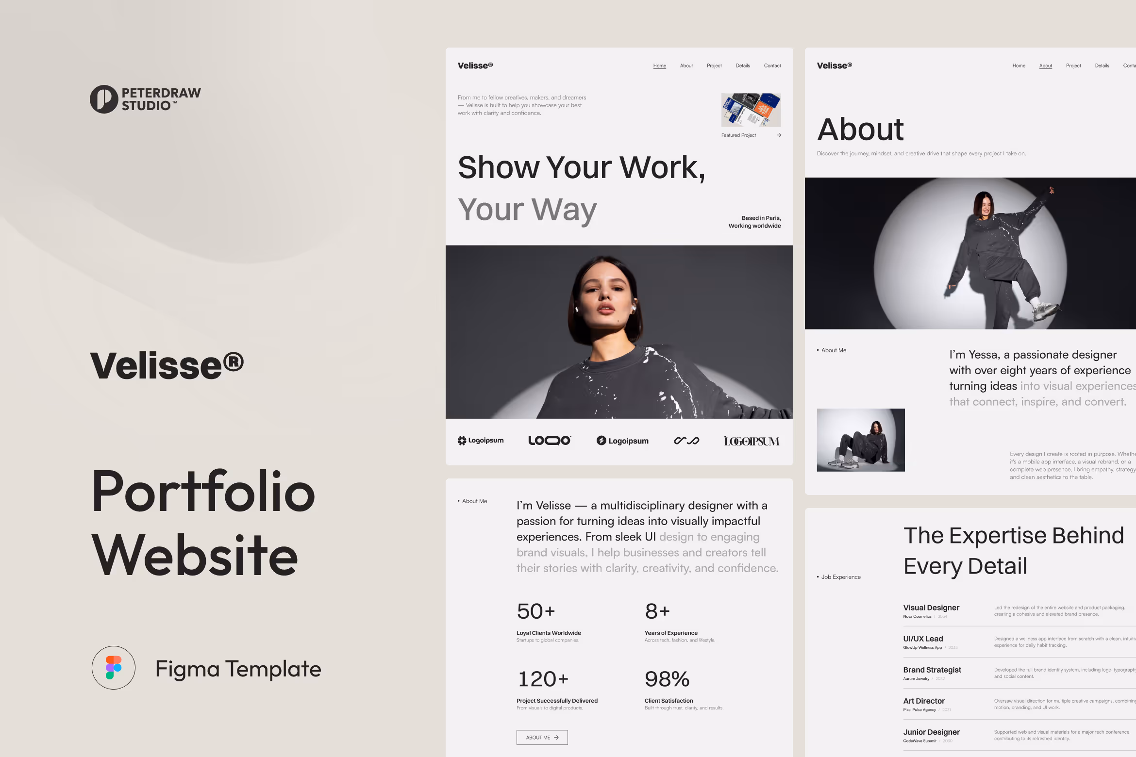Velisse – Portfolio Website UI Figma Template
