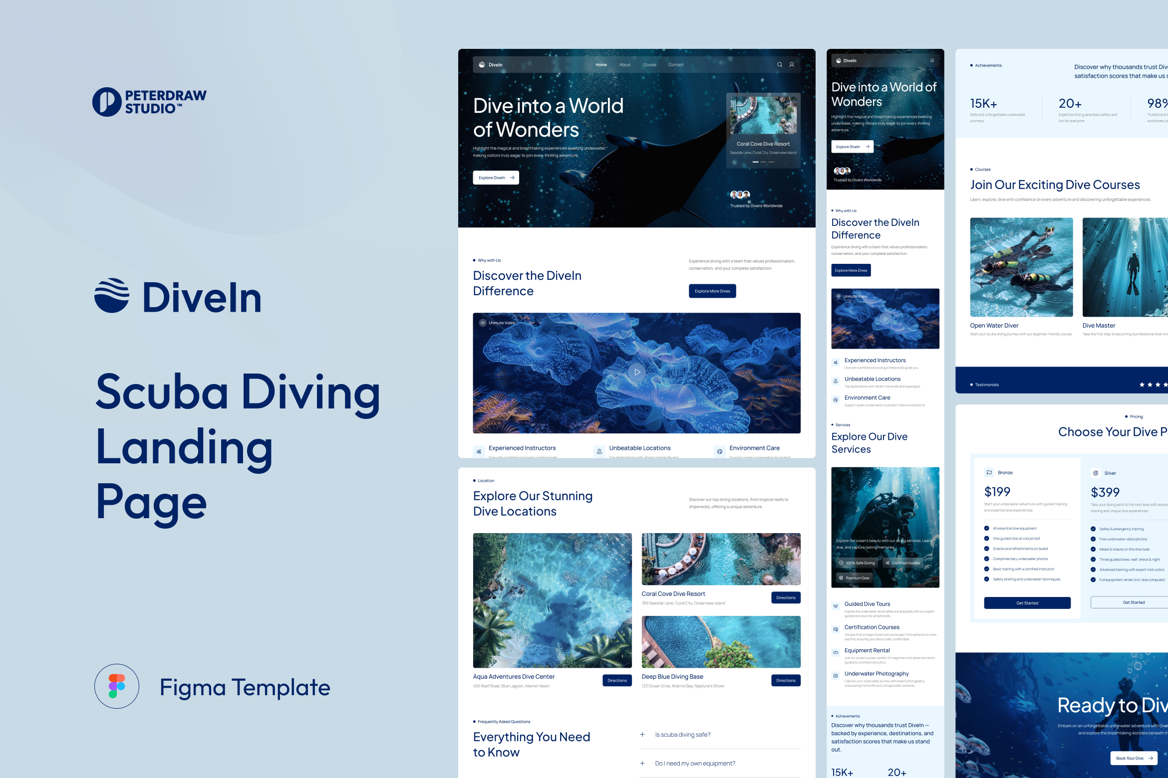 DiveIn - Scuba Diving Landing Page Figma Template