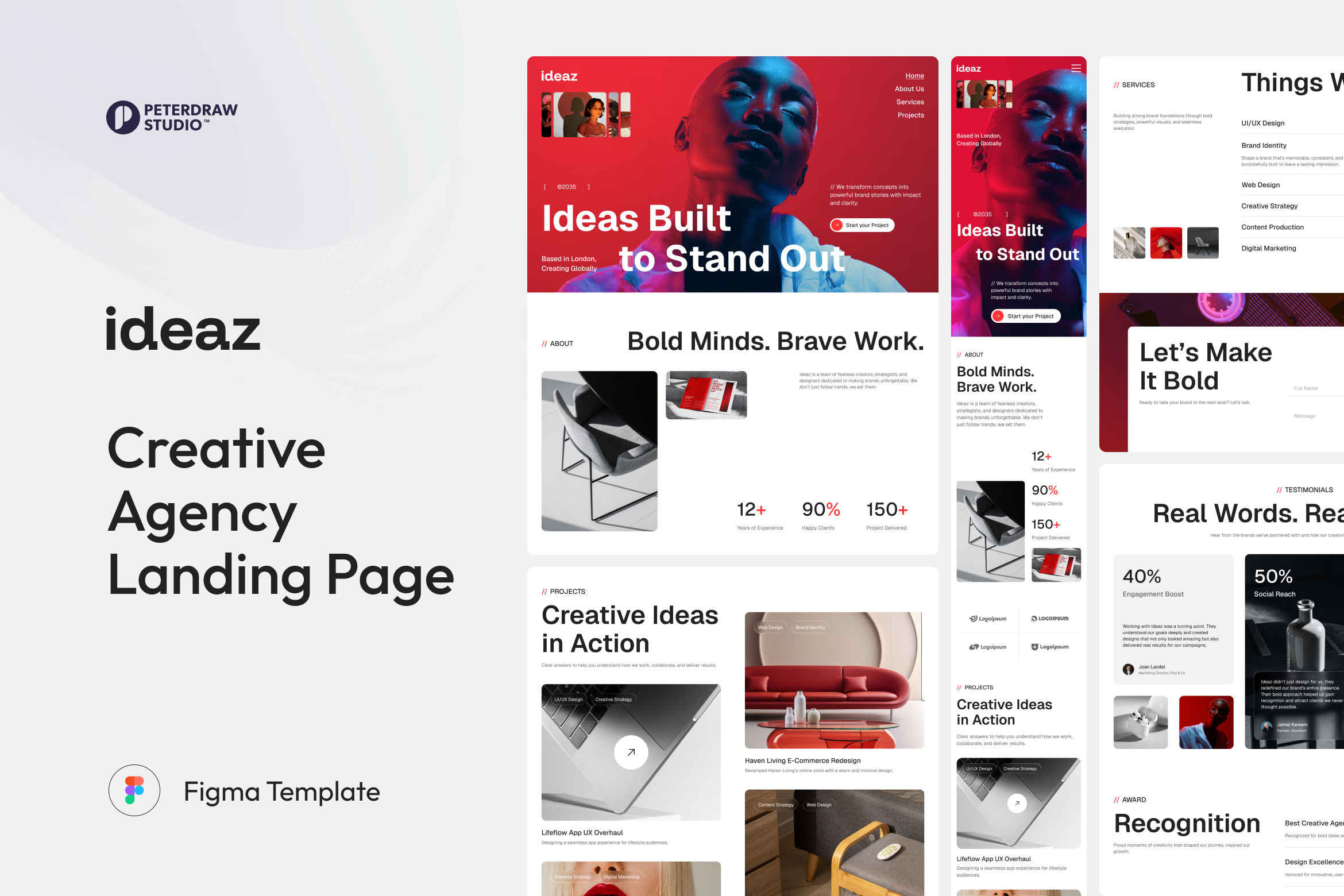 Ideaz - Creative Agency Landing Page Figma Template