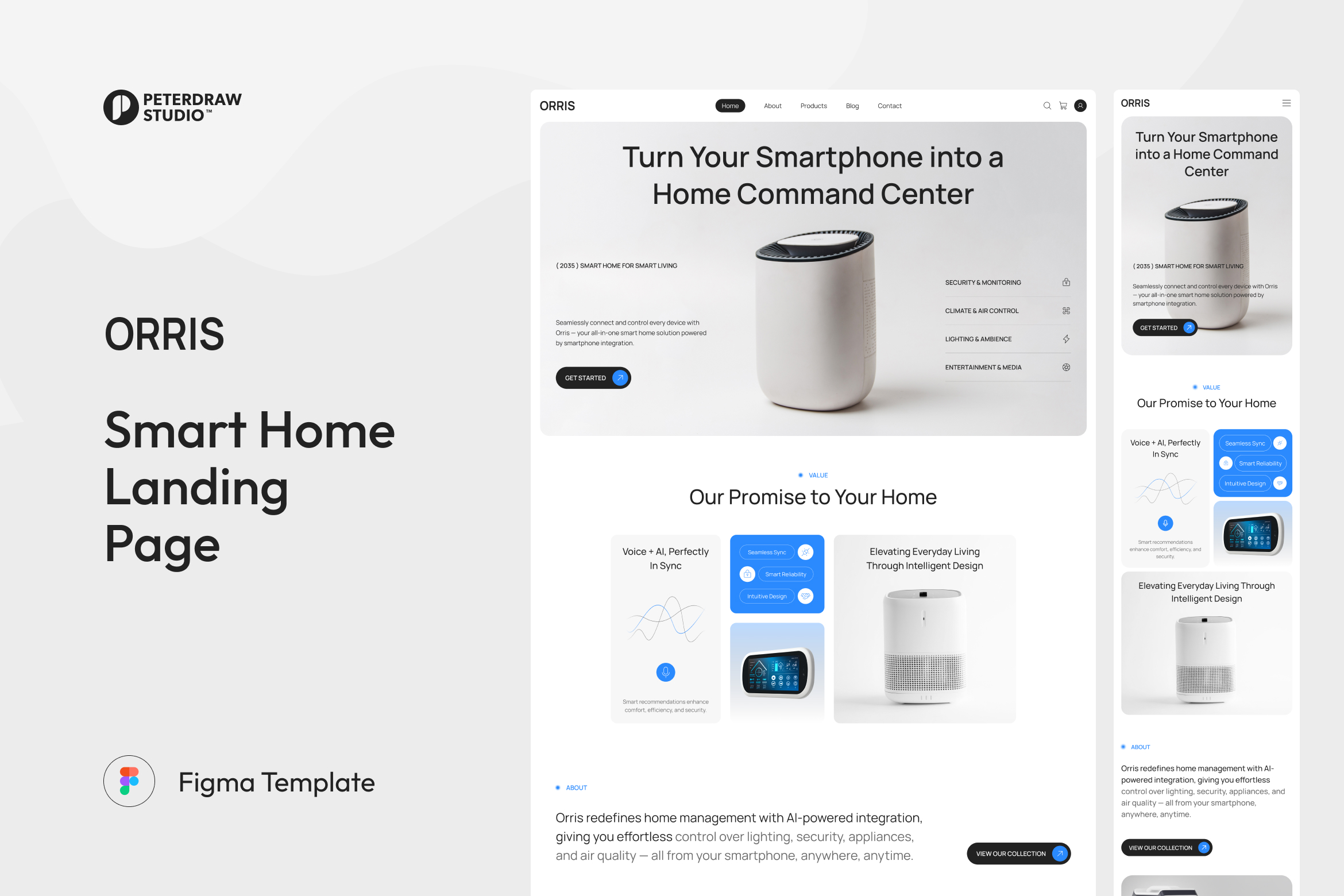 Orris – Smart Home Landing Page Figma Template