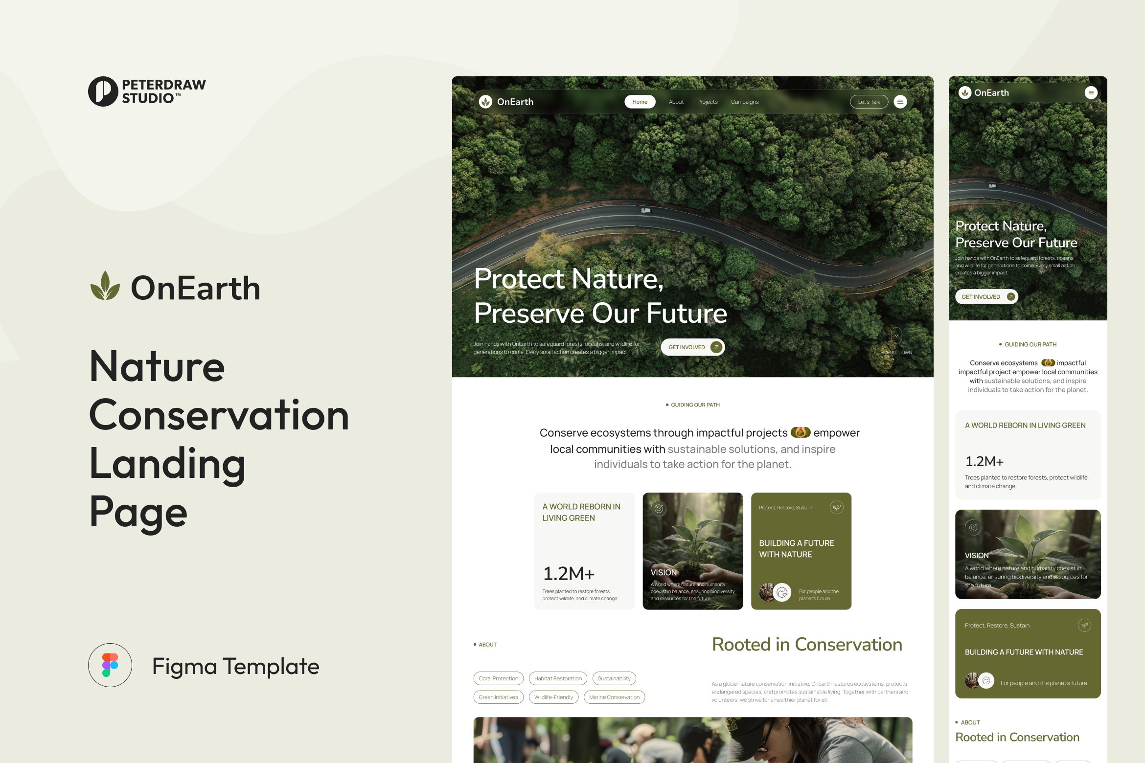 OnEarth – Nature Conservation Landing Page Figma Template