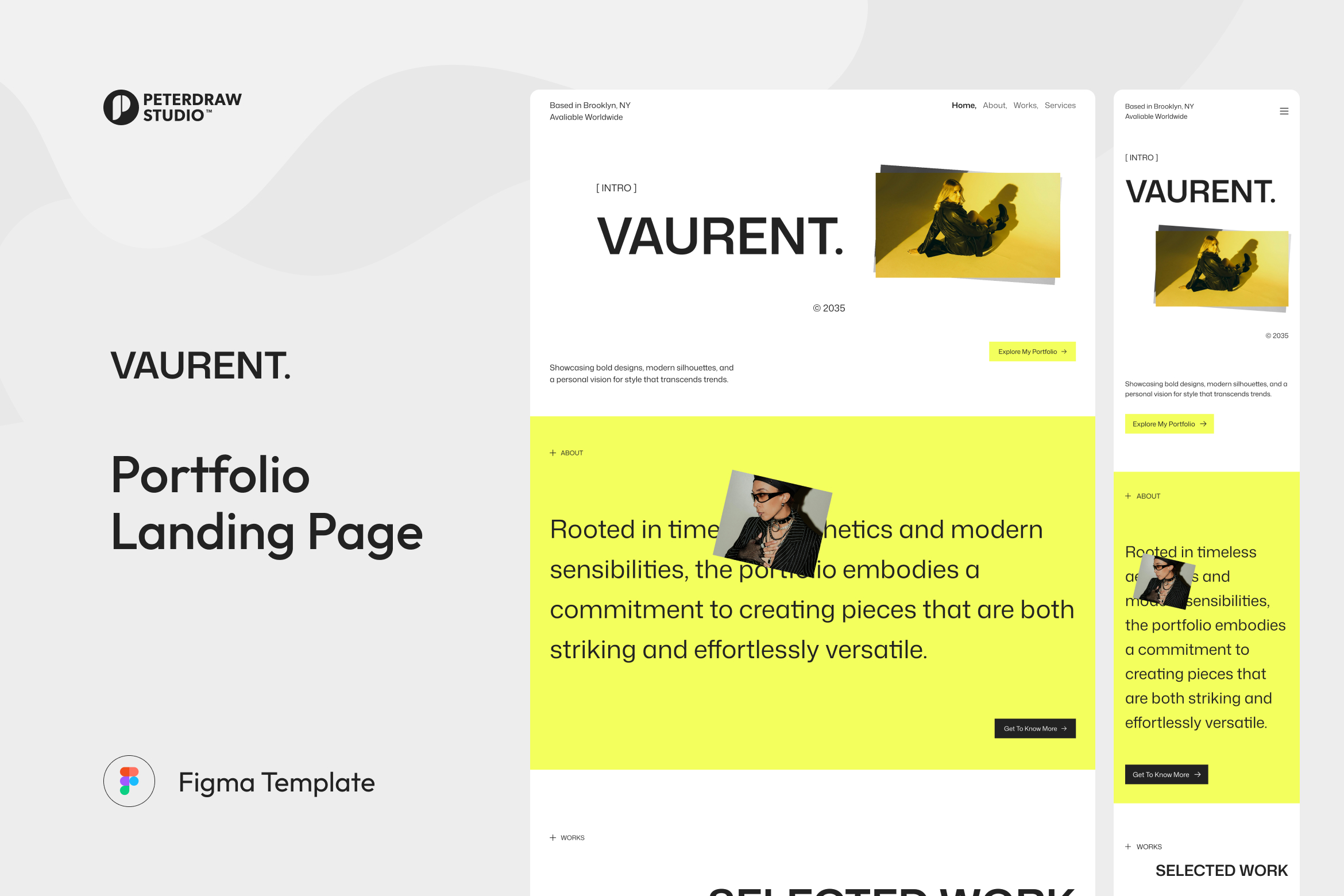 Vaurent – Portfolio Landing Page Figma Template