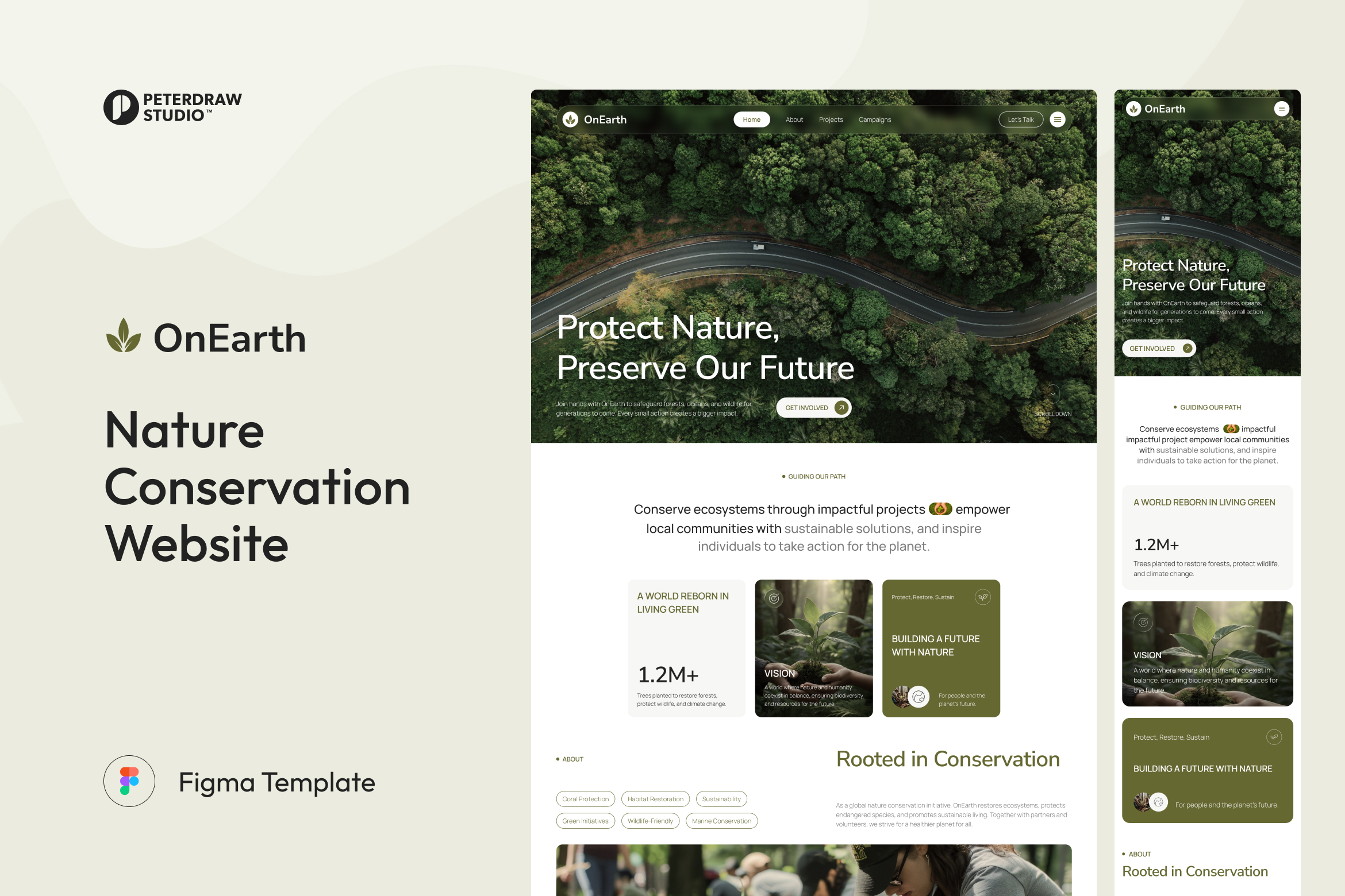 OnEarth - Nature Conservation Website UI Figma Template