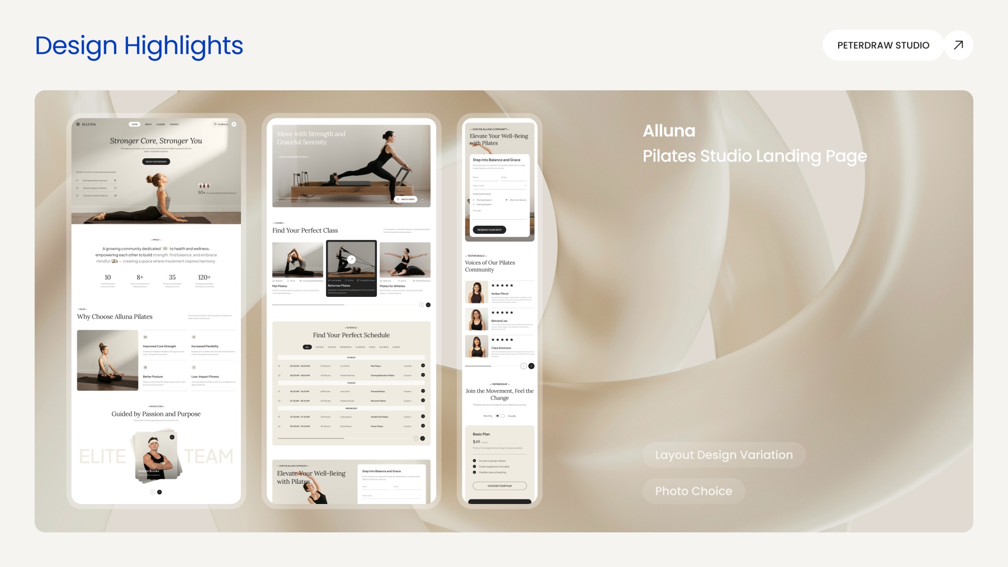 Alluna has serene tone and calming vibe, perfect for pilates, yoga or other fitness and wellness field