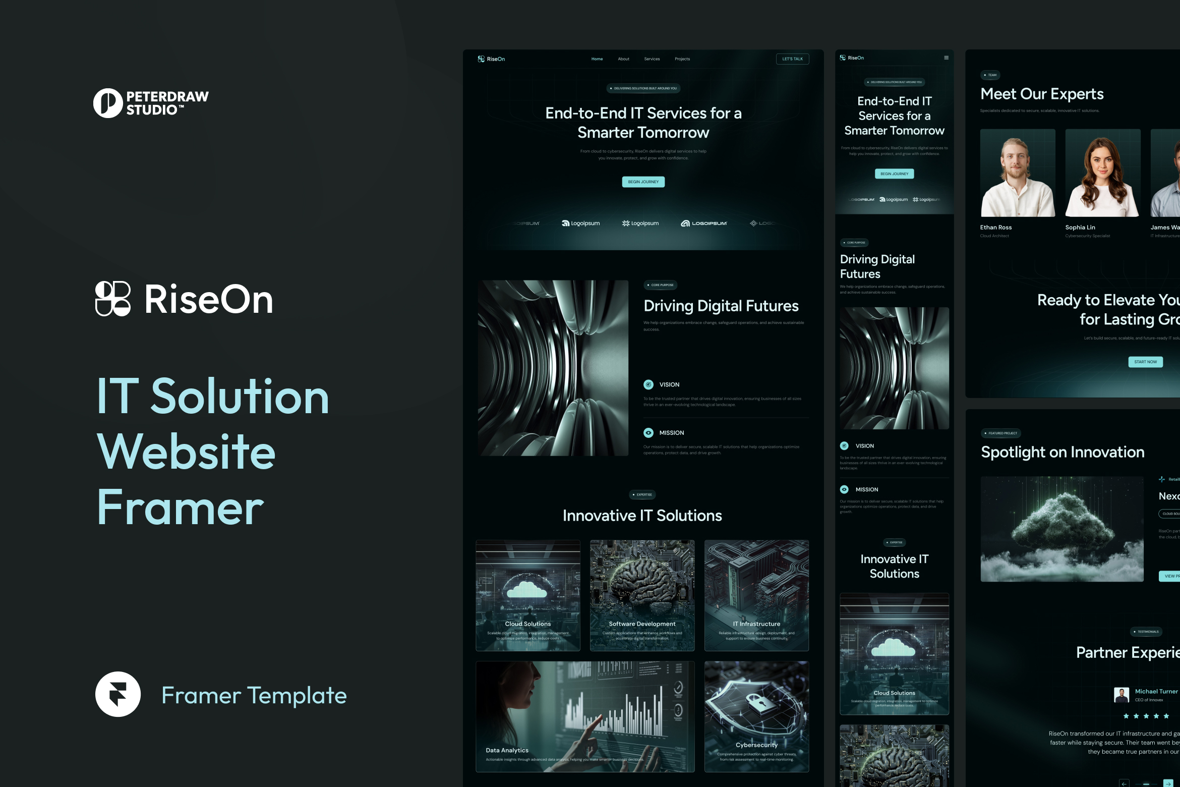 RiseOn – IT Solution Website Framer Template