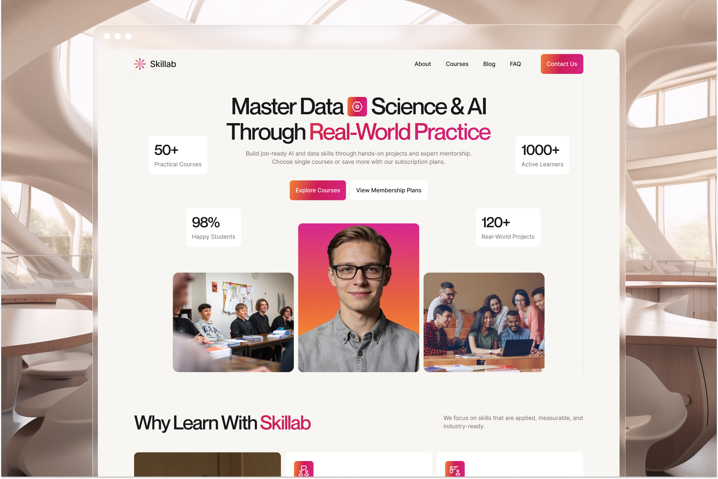 Skillab – Online Course Website UI Figma Template