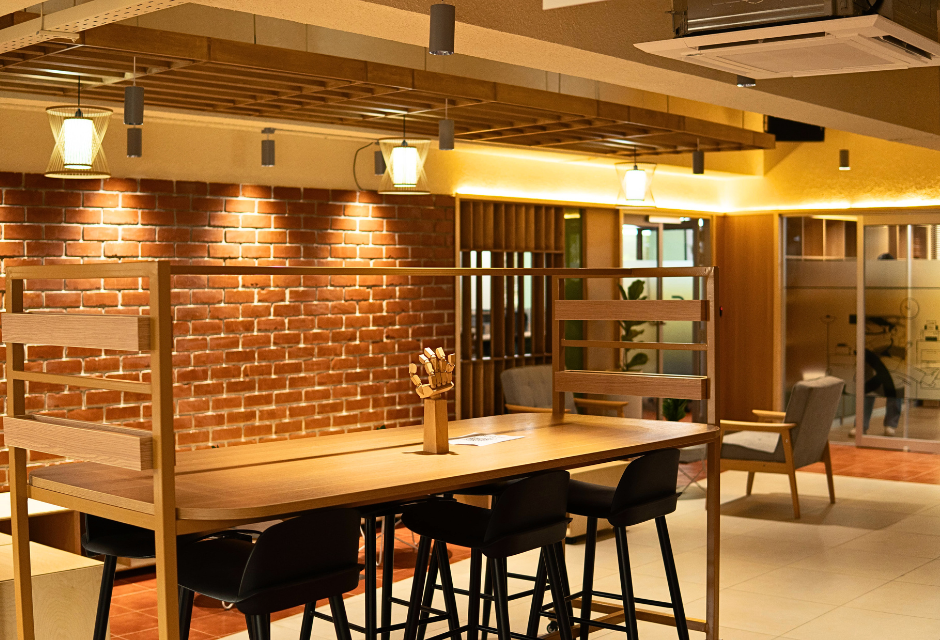 Lounge area at away coworking space in Koramangala, Bangalore