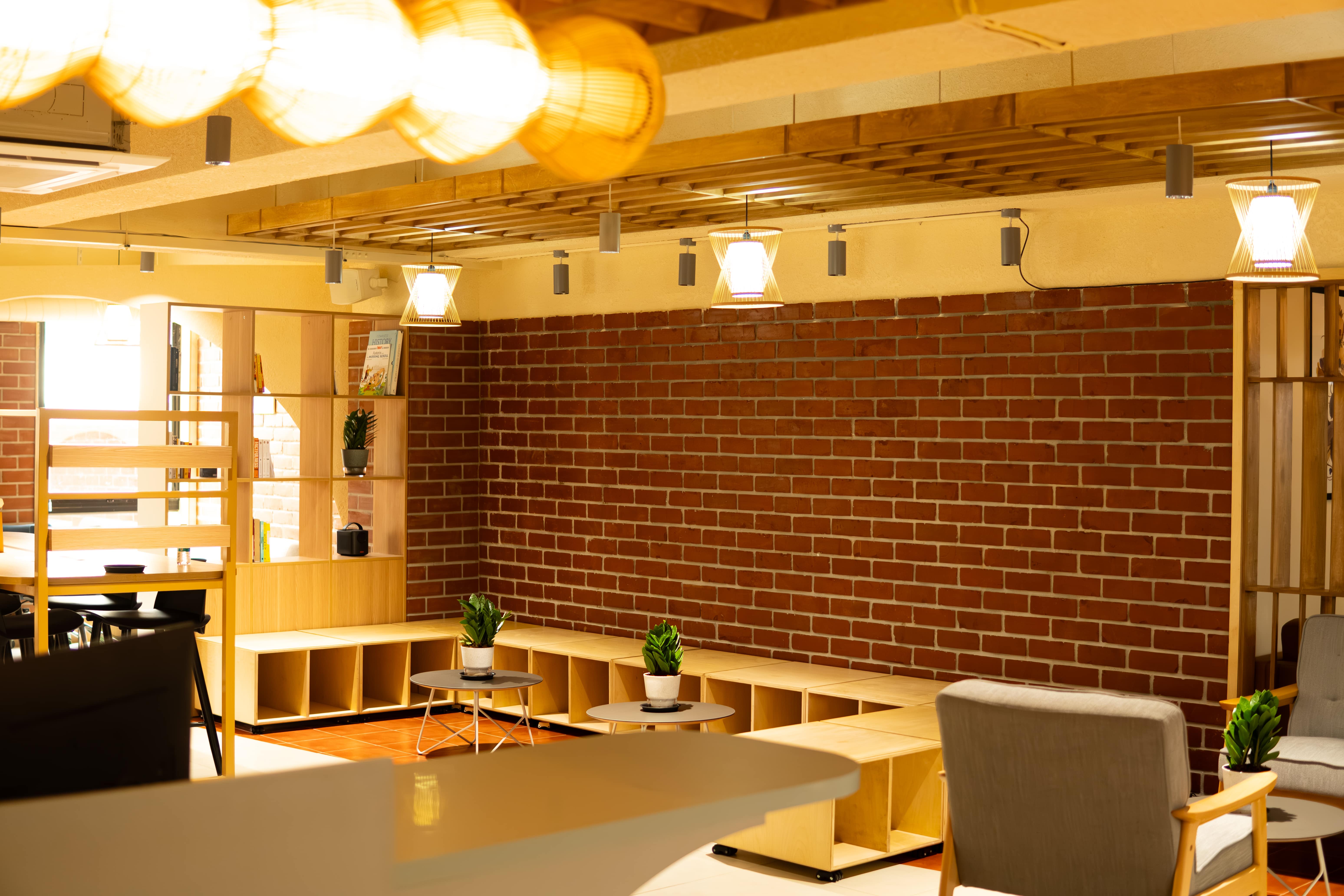 Library and chill room at coworking space in Koramangala