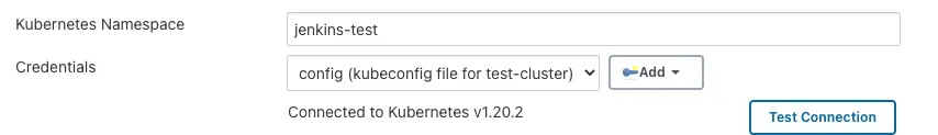 Kubernetes APIと通信が成功すると、Connectedメッセージが表示される。