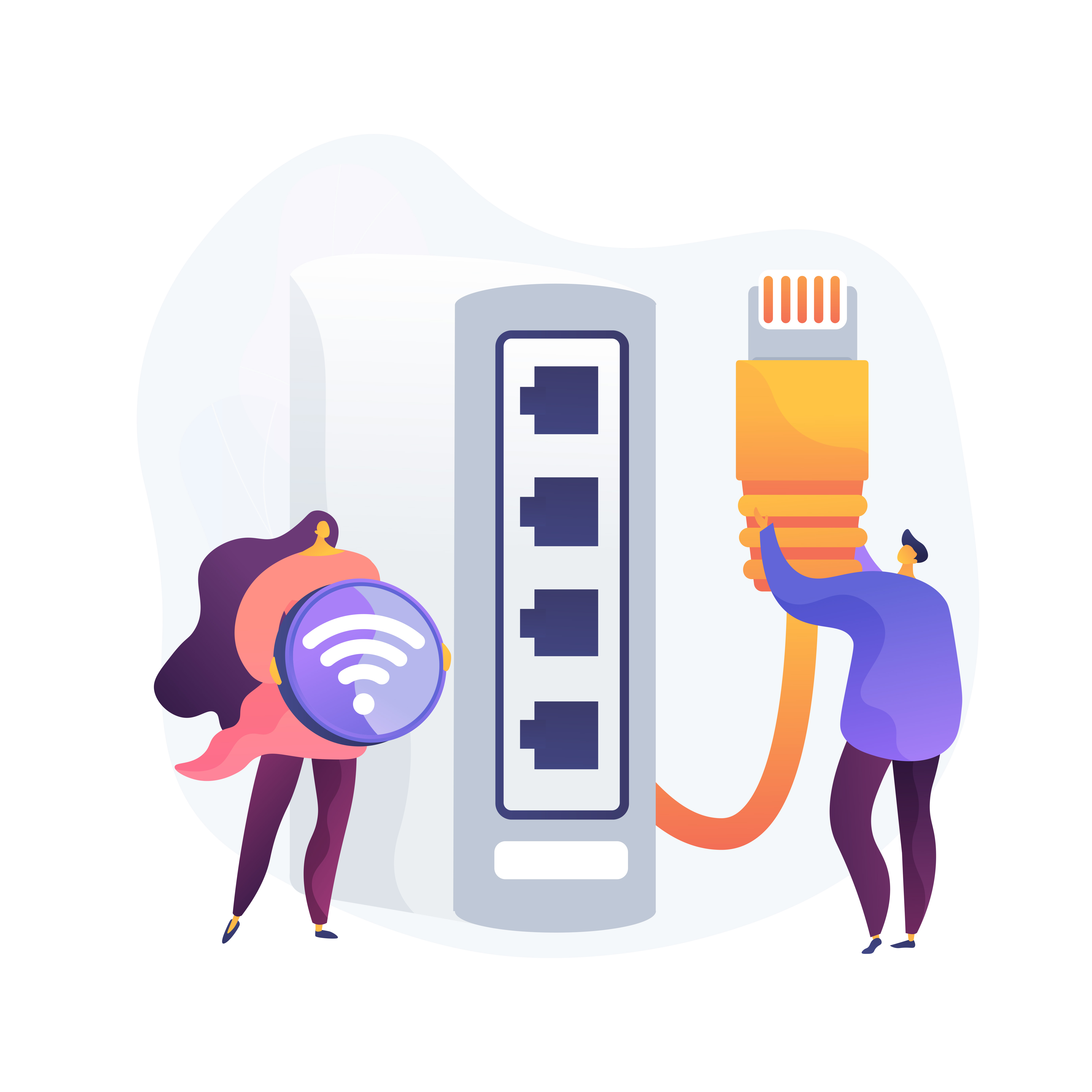 A comparison image illustrating the difference in geographic scope and connection methods between LAN (Local Area Network) and WAN (Wide Area Network).