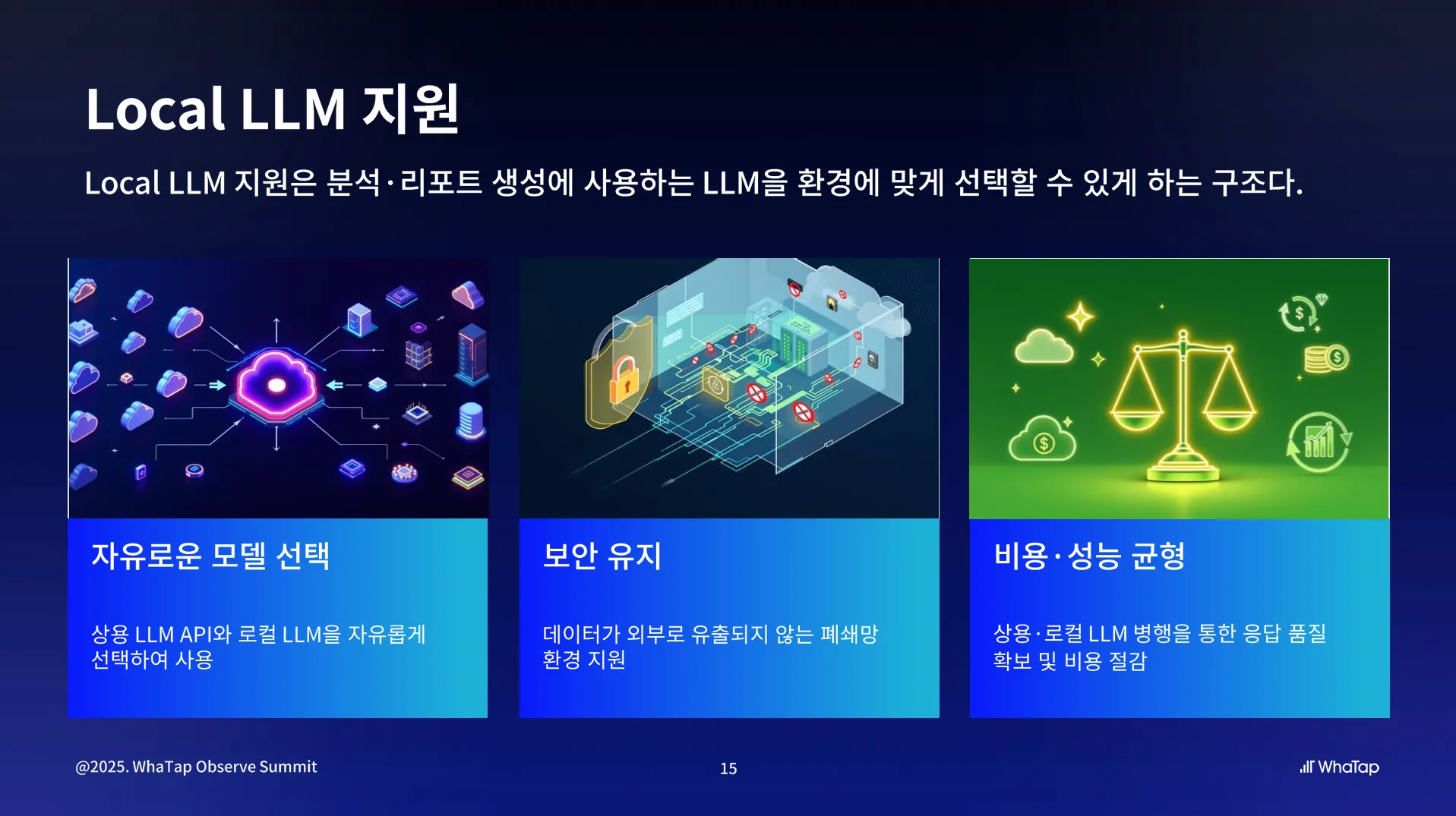 로컬 LLM을 지원하여 폐쇄망 환경에서도 가능한 AI 분석 기능