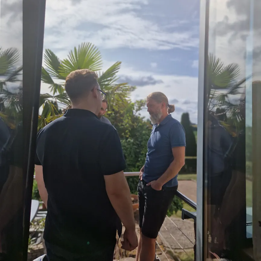 Das Team von m3 zum Coaching mit Manuel Lenk auf Gut Haferkorn bei Leipzig