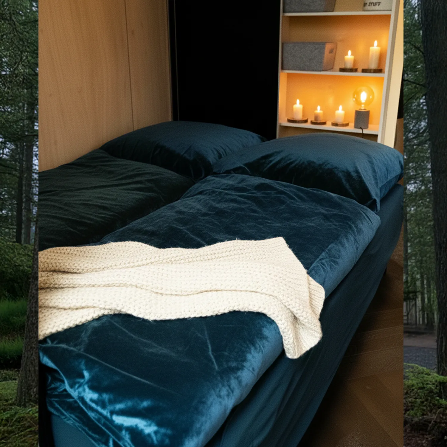 Schlafzimmer, Schlafcouch im Container Tiny House