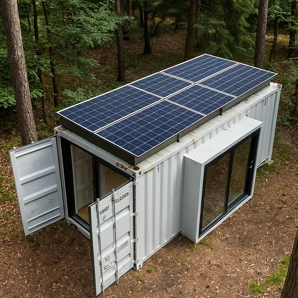 Container Tiny House mit Solar Panel