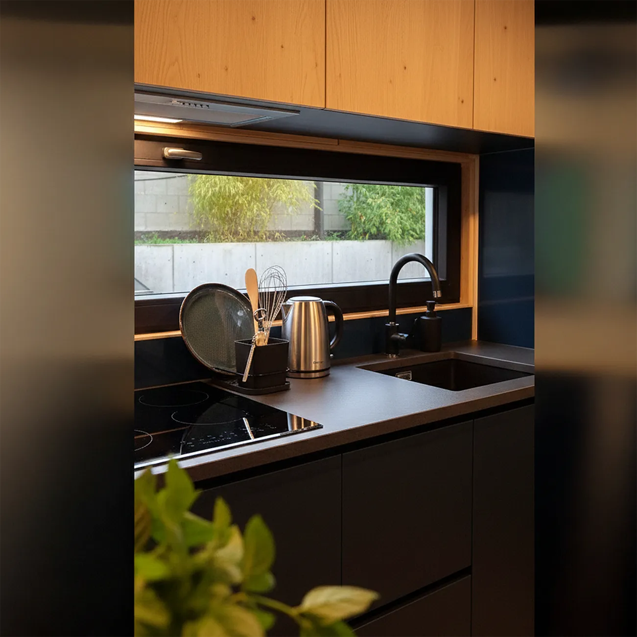 Container Tinyhouse Blick in die Küche
