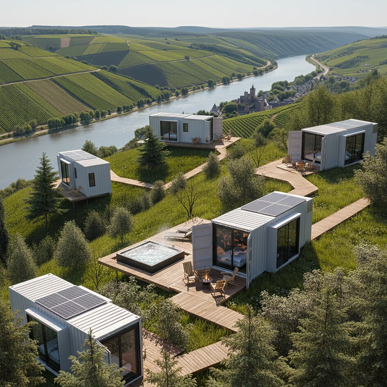 Lagercontainer bei der Besichtigung