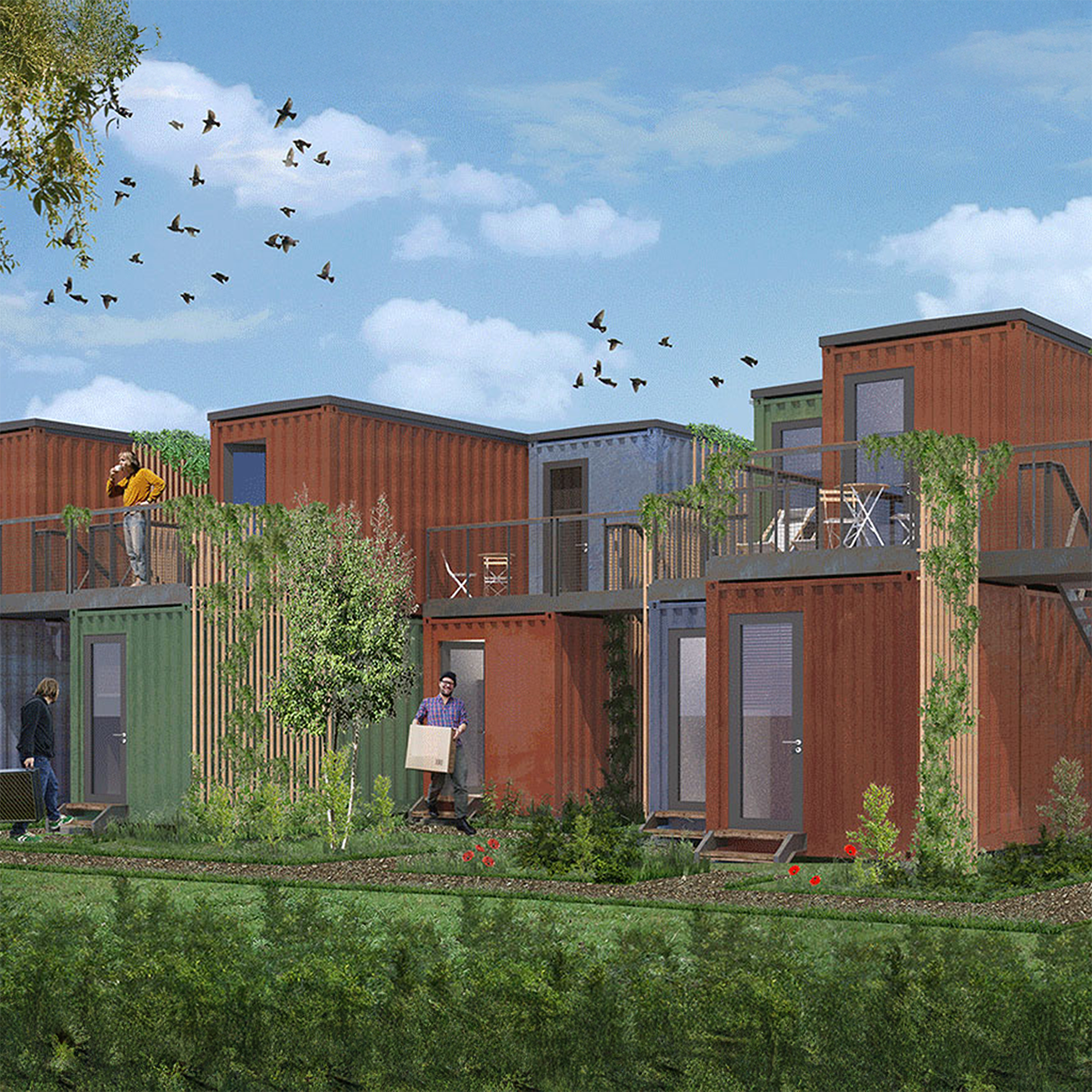 Bauplaner an einer Zeichnung