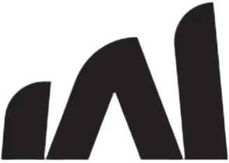 Abstract black shapes resembling three ascending rounded pillars or arches on a transparent background.