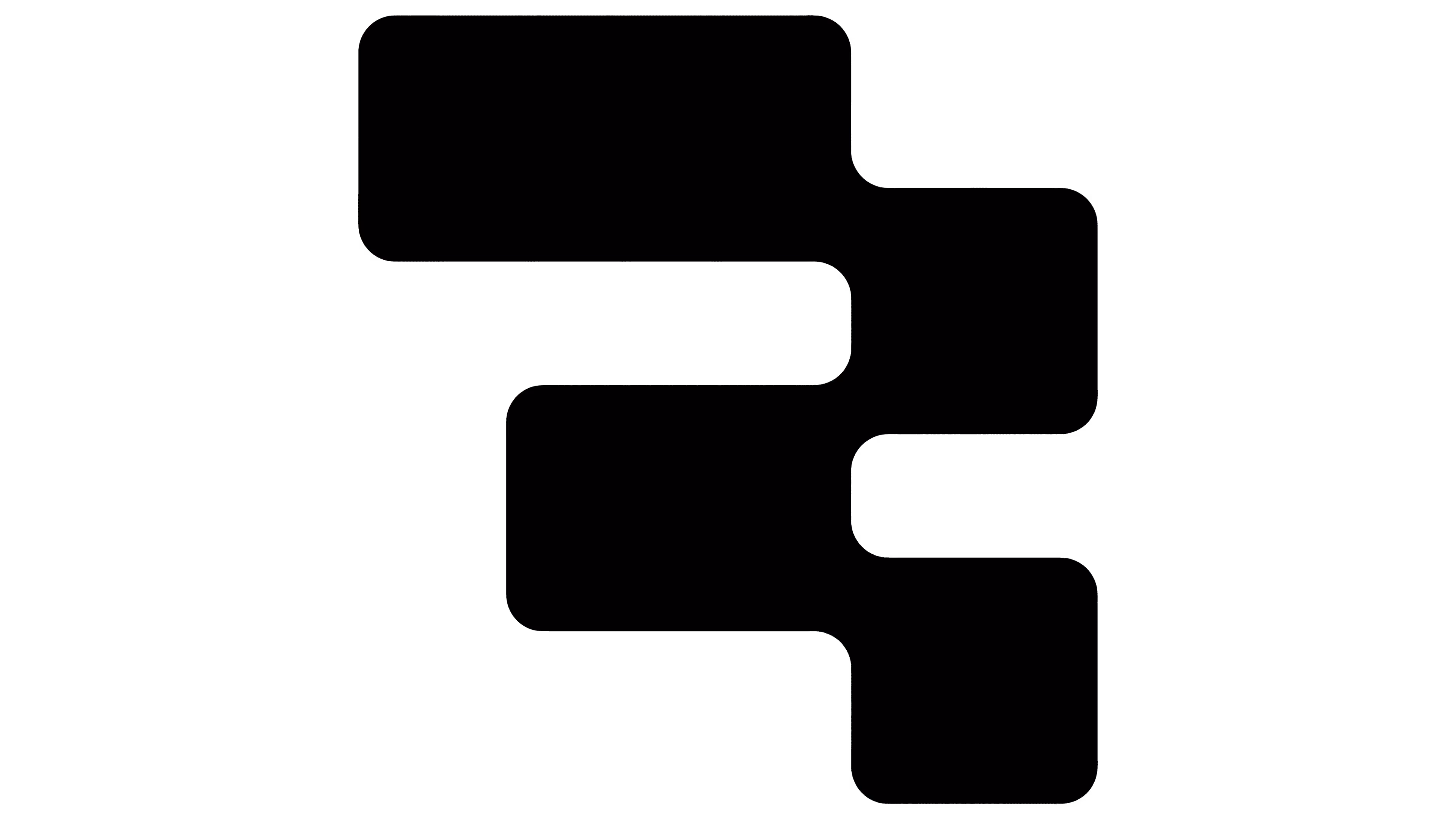 Black stylized four-leaf clover symbol with interlocking hearts design on a transparent background.