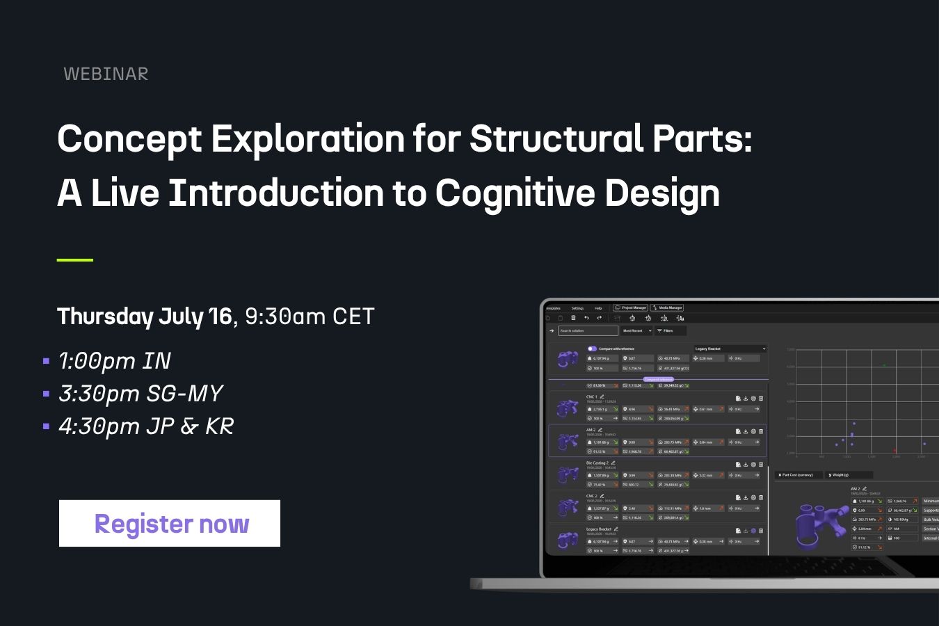 Concept Exploration for Structural Parts: A Live Introduction to Cognitive Design