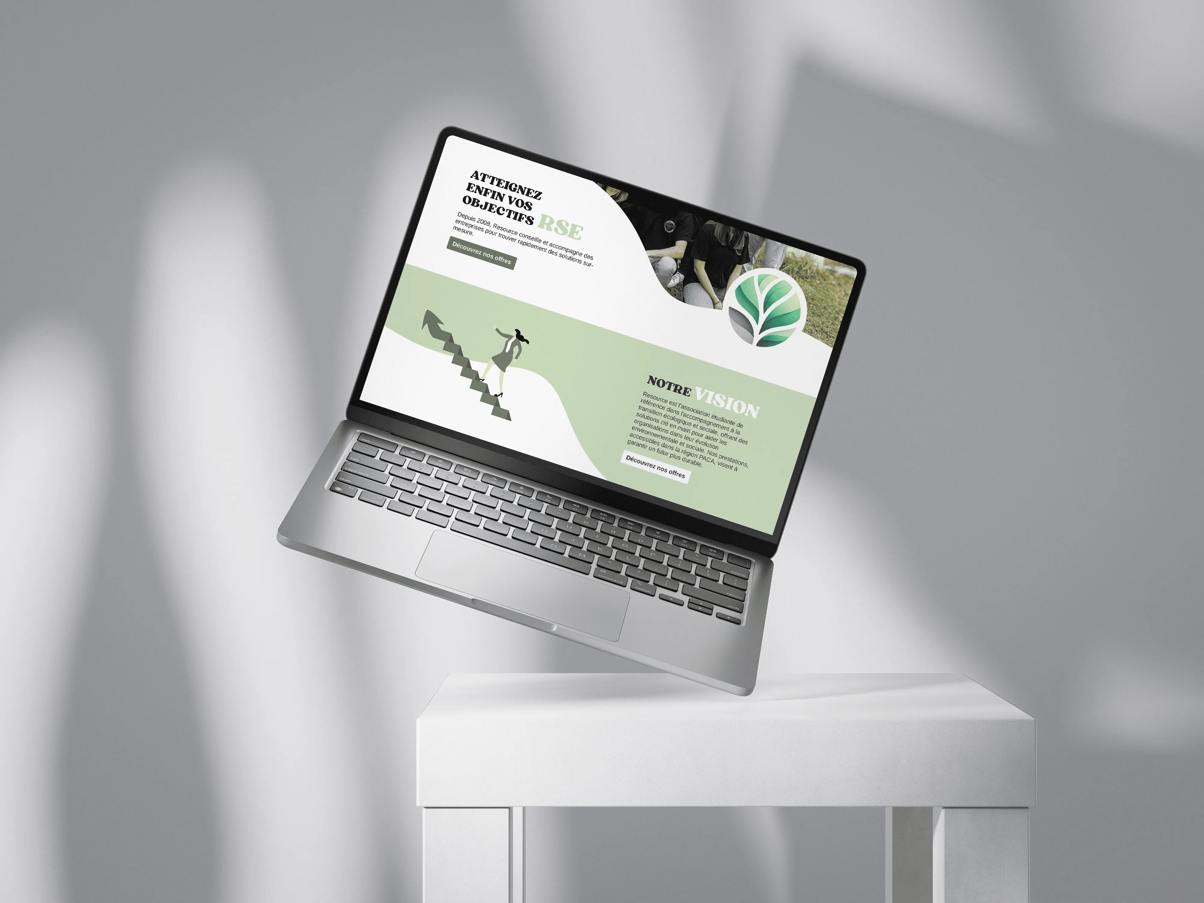 Langing page réalisé pour l'association Resource