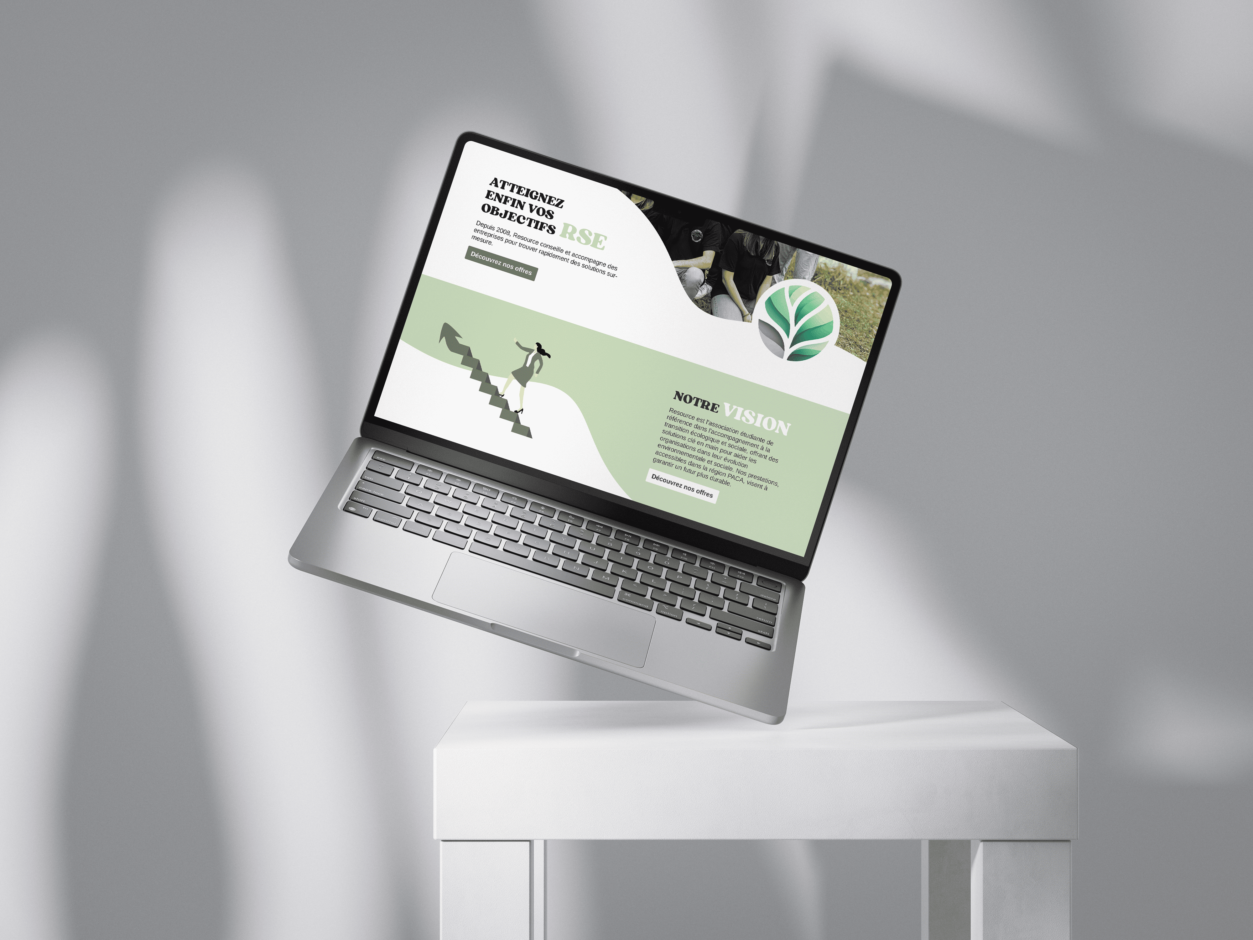 Langing page réalisé pour l'association Resource