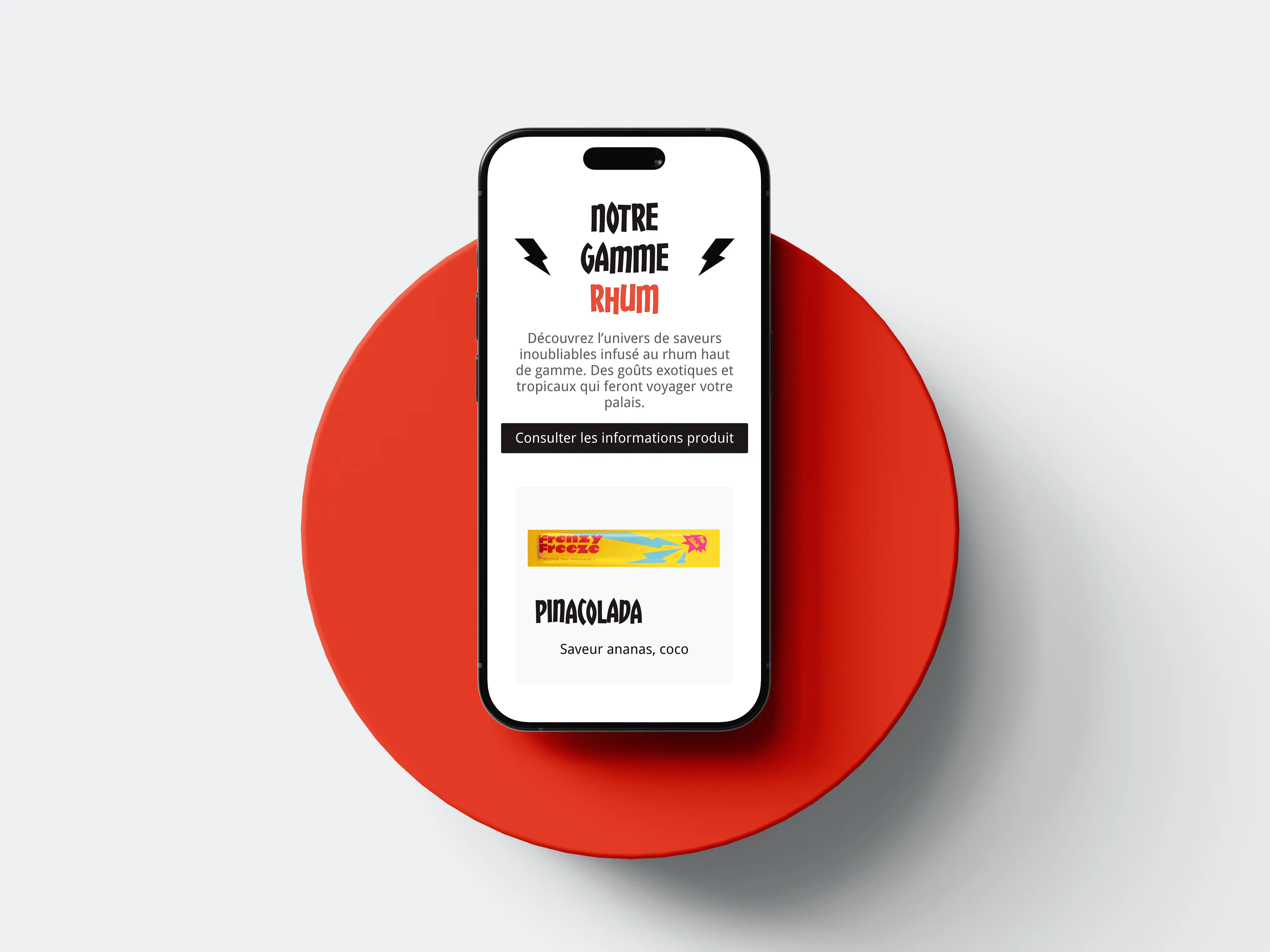 Landing page réalisée pour Frenzy Freeze