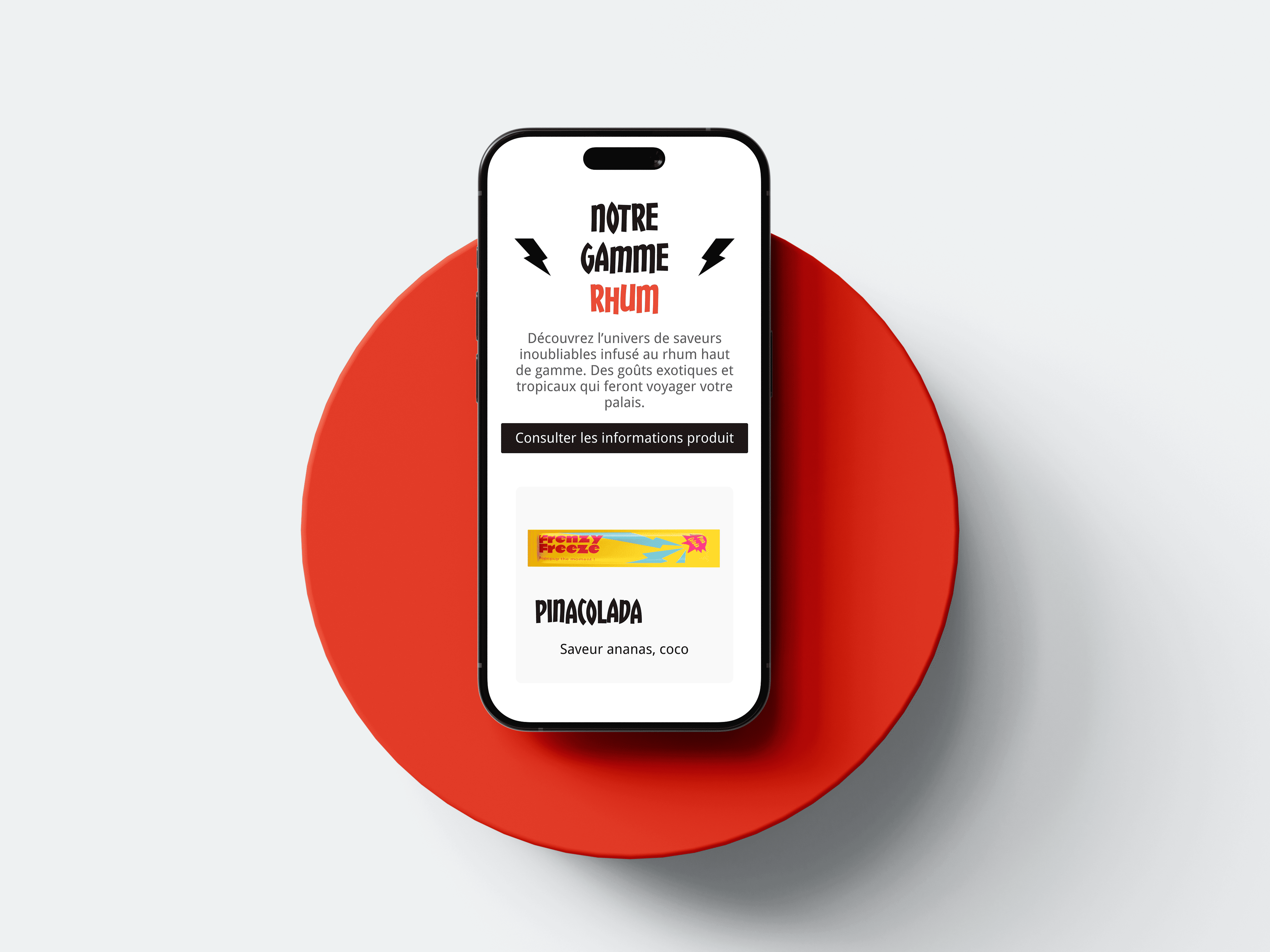 Landing page réalisée pour Frenzy Freeze