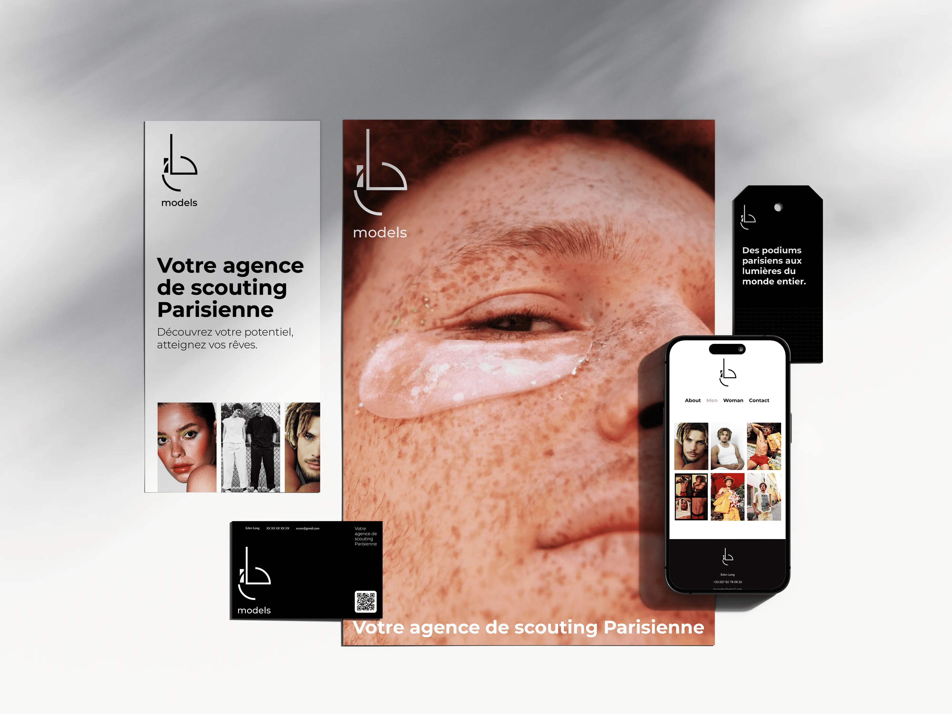 Identité visuelle réalisée pour l'agence E.L models
